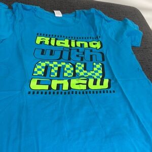Blue Graphic Tee - Riding with My Crew